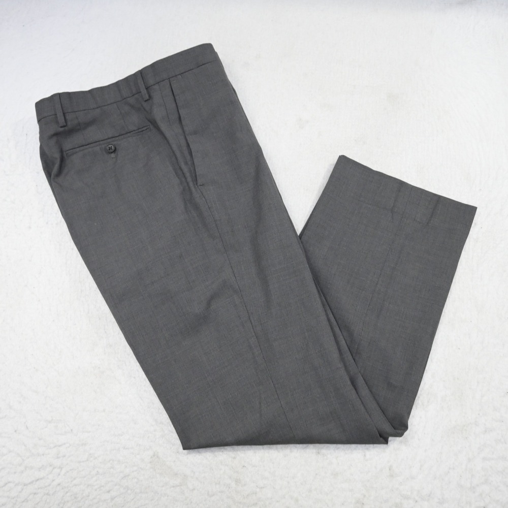 Banana Republic Dress Pants Mens 35x32 Classic Fit Gray 100% Wool Flat Front